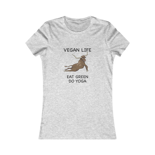 Eat Green Yoga-Women's Favorite Tee-Cartoon Yoga