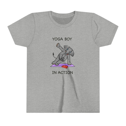 Elephant Yoga-Youth Short Sleeve Tee-Cartoon Yoga