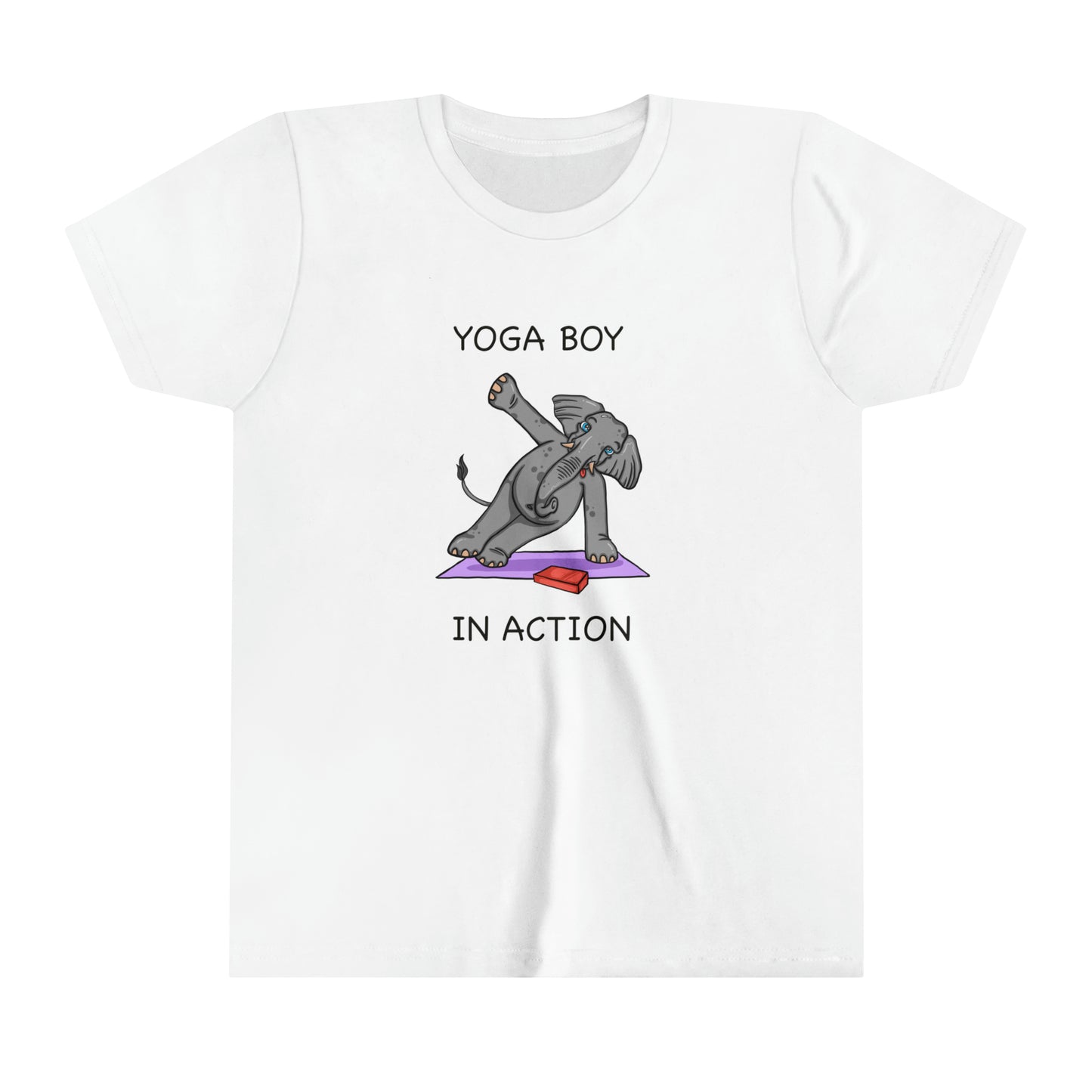 Elephant Yoga-Youth Short Sleeve Tee-Cartoon Yoga