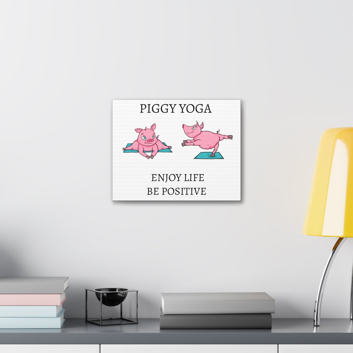 Piggy Yoga Canvas Gallery Wraps- Girls Room