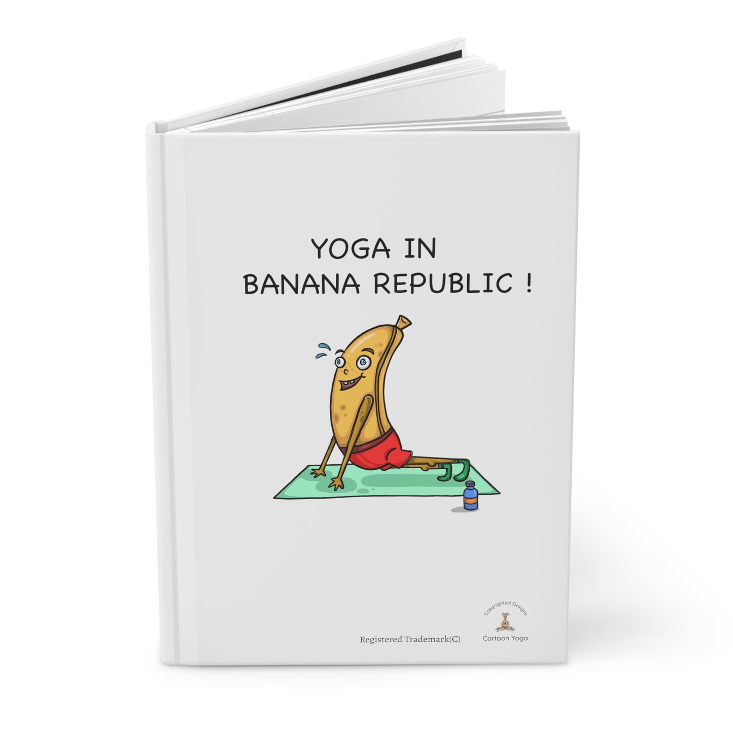 Yoga in Banana Republic Hard Cover Journal By Cartoon Yoga-Kids