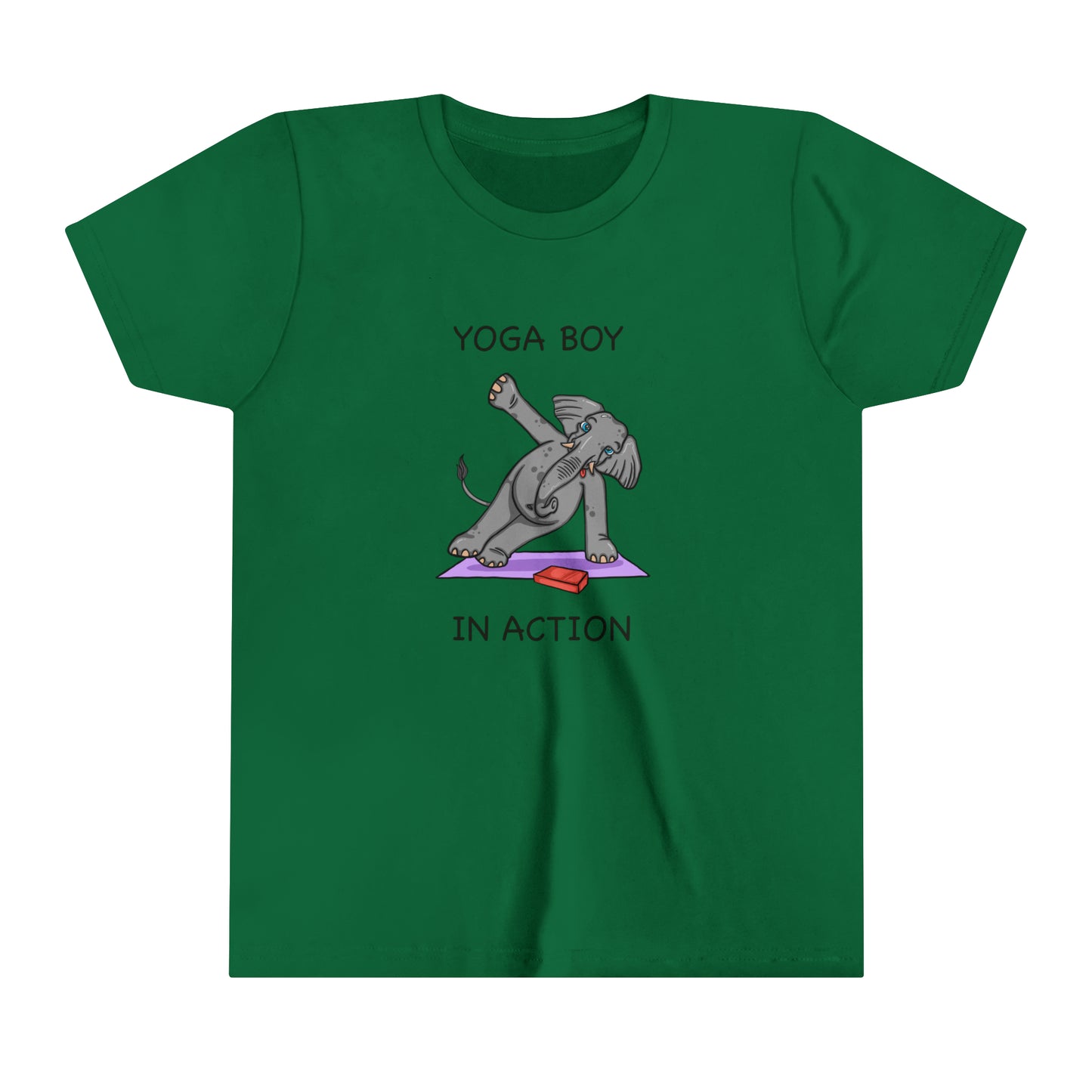 Elephant Yoga-Youth Short Sleeve Tee-Cartoon Yoga