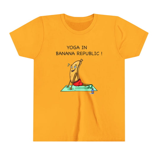 Yoga in Banana Republic Youth Short Sleeve Tee-Cartoon Yoga