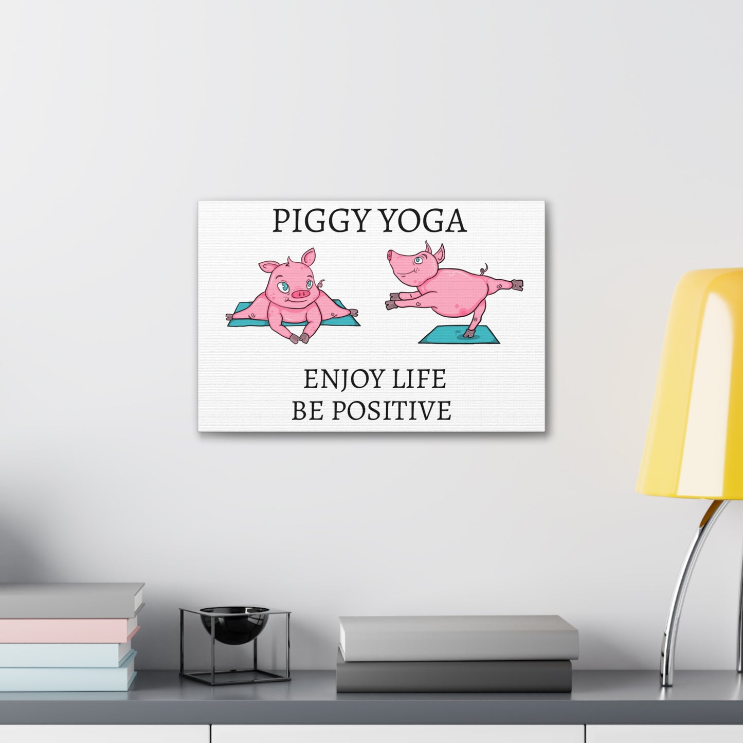 Piggy Yoga Canvas Gallery Wraps- Girls Room