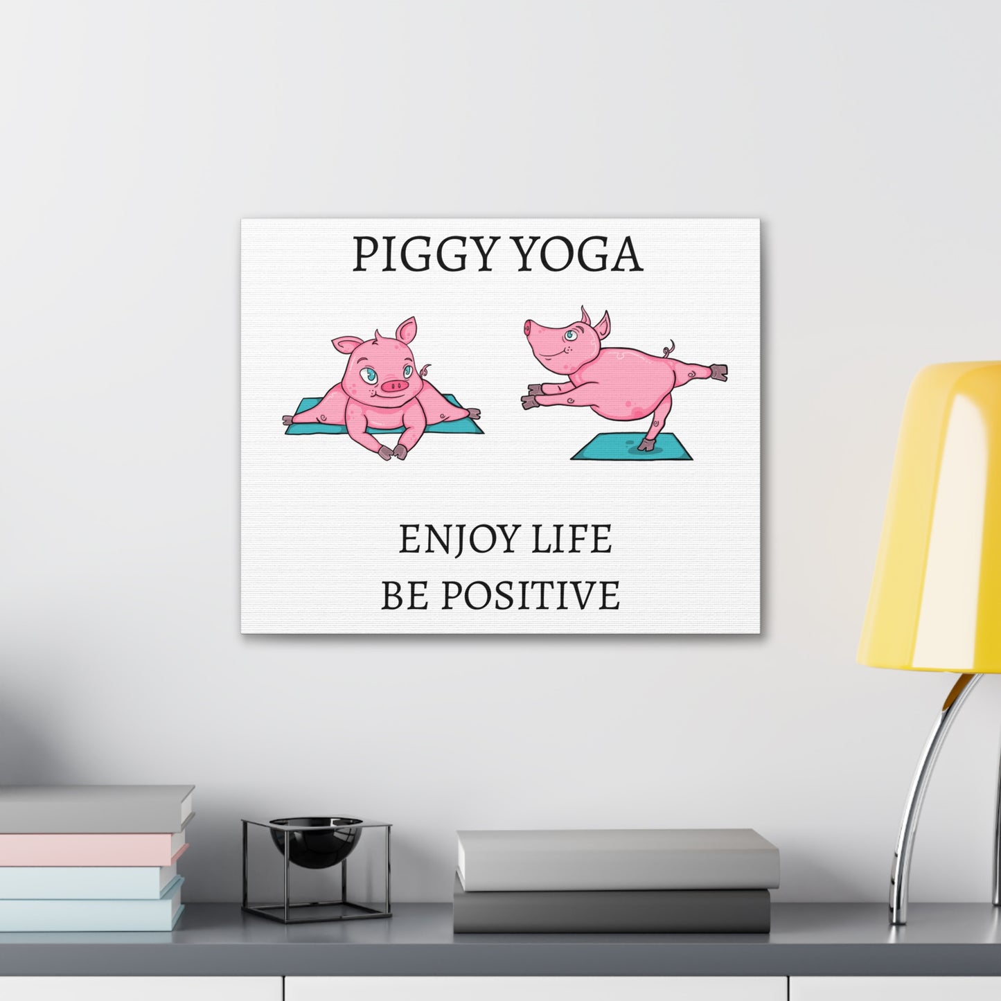 Piggy Yoga Canvas Gallery Wraps- Girls Room