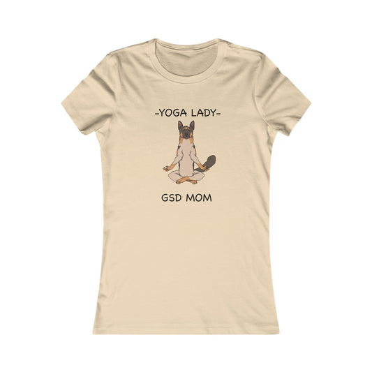 Yoga Lady-GSD Mom-Women's Favorite Tee-Cartoon Yoga